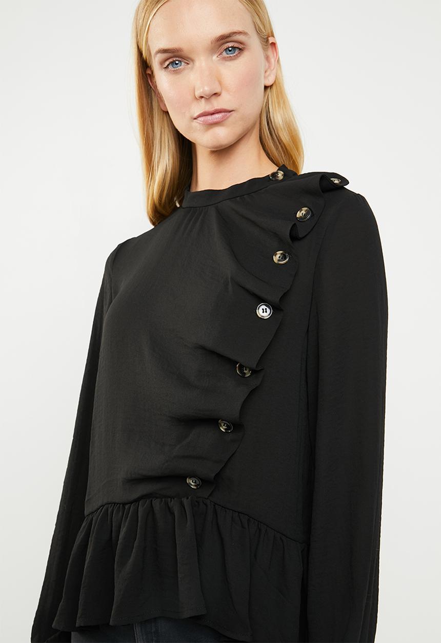Vero Moda - Jenny ruffle top - black