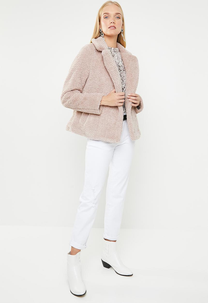 Vero Moda - Lala short faux fur jacket - pink