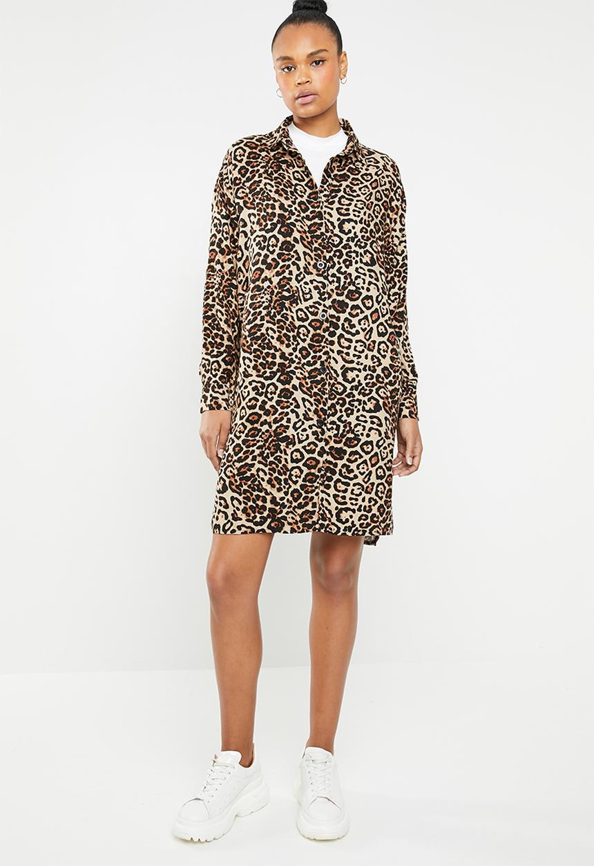 Superbalist - Longline shirt dress - brown & black