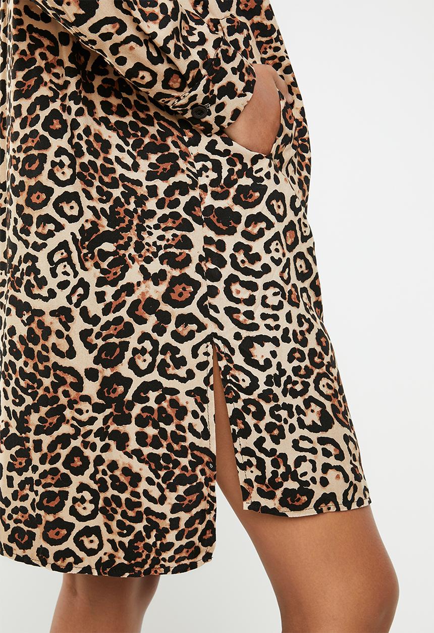 Superbalist - Longline shirt dress - brown & black