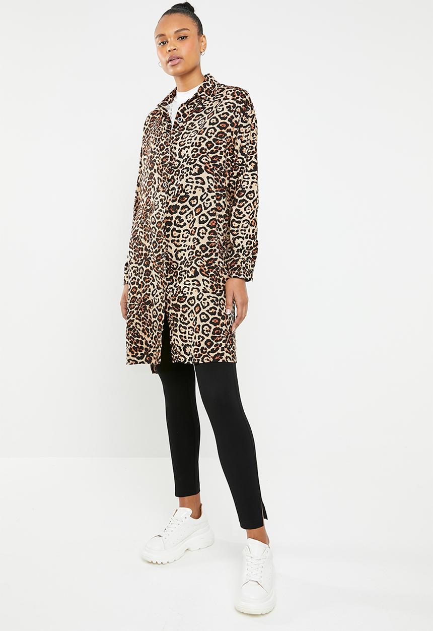 Superbalist - Longline shirt dress - brown & black