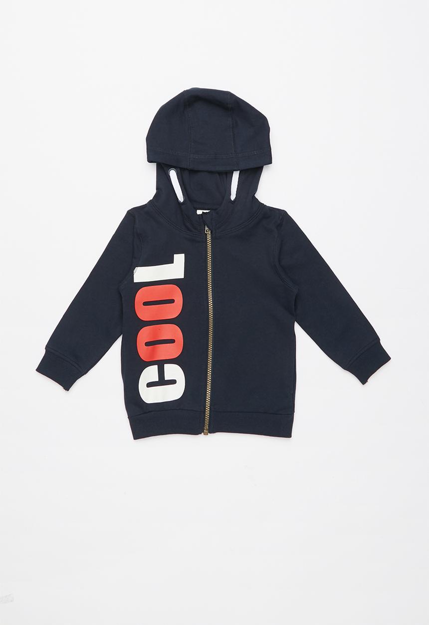 Name It - Bakko cool print hoodie sweat - navy 