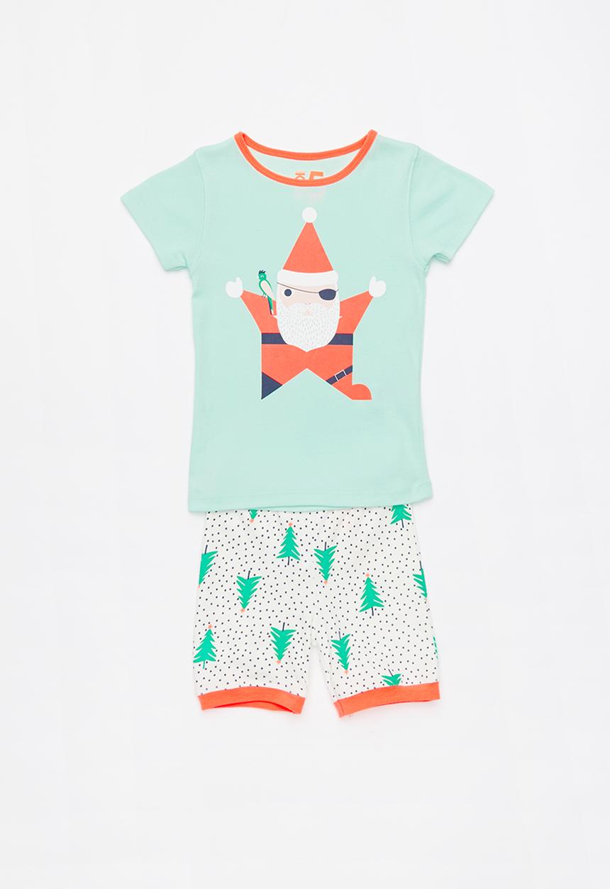 Cotton On - Joshua short sleeve santa pirate pyjama set - multi