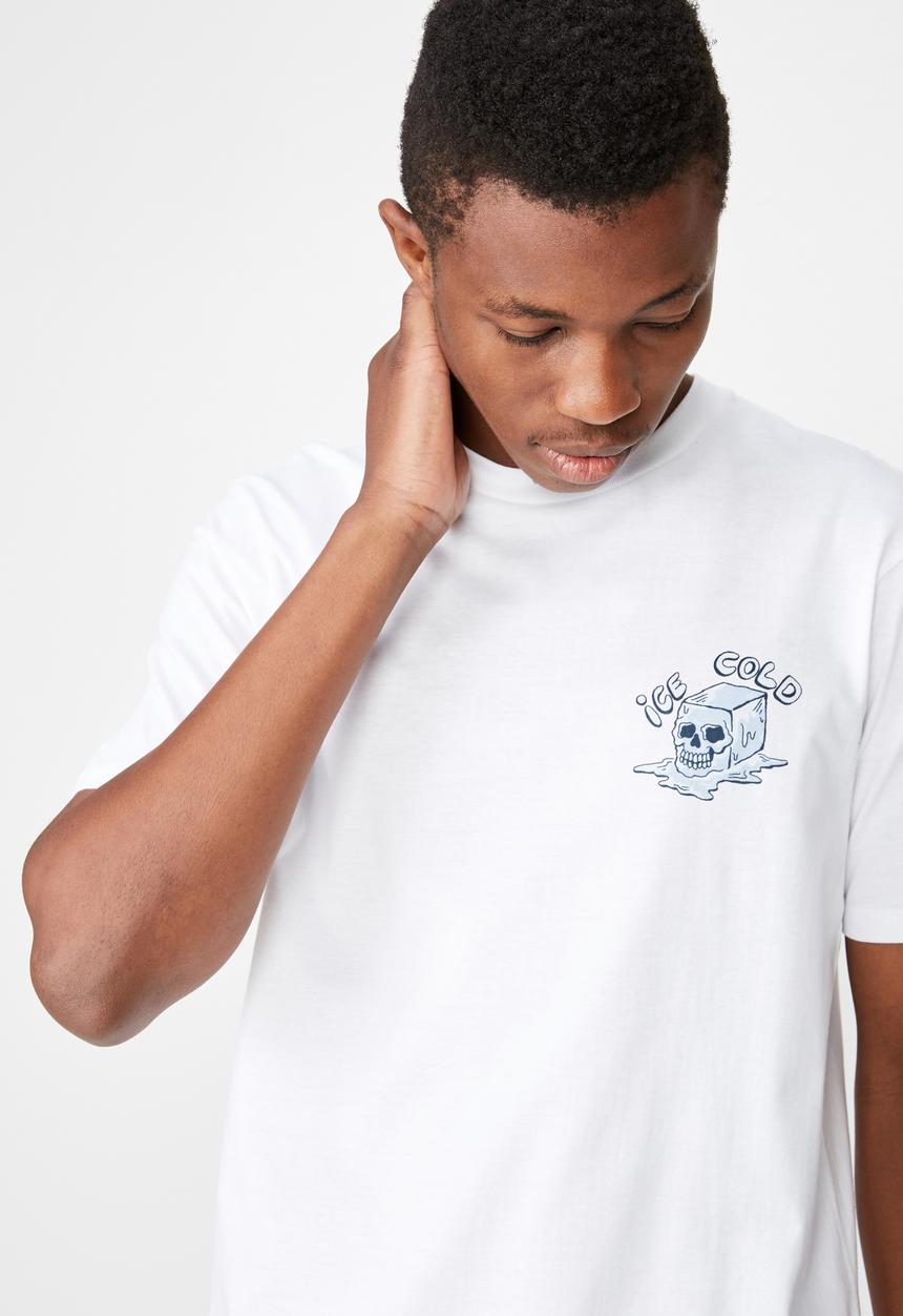 Cotton On - Ice cold tbar art T-shirt - white