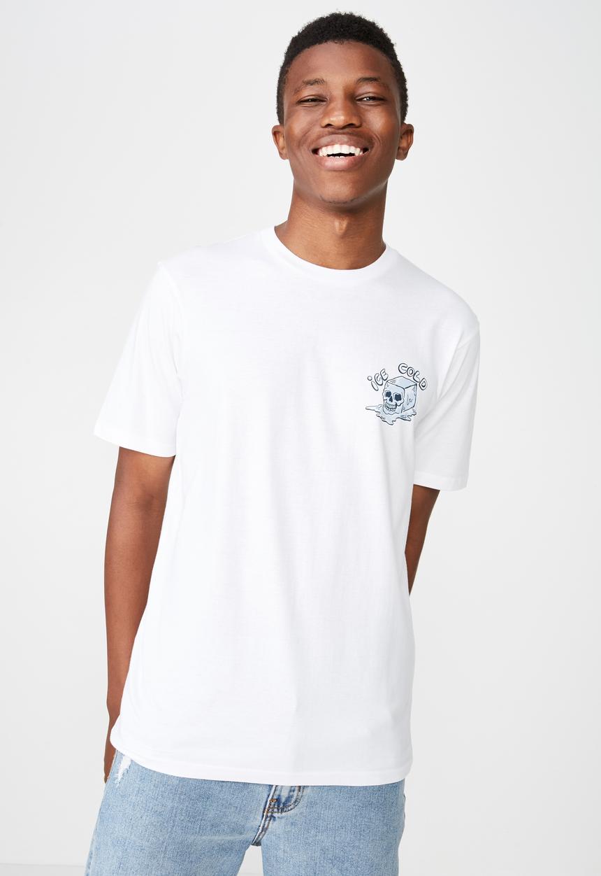 Cotton On - Ice cold tbar art T-shirt - white