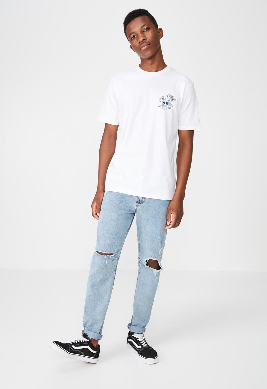 Cotton On - Ice cold tbar art T-shirt - white