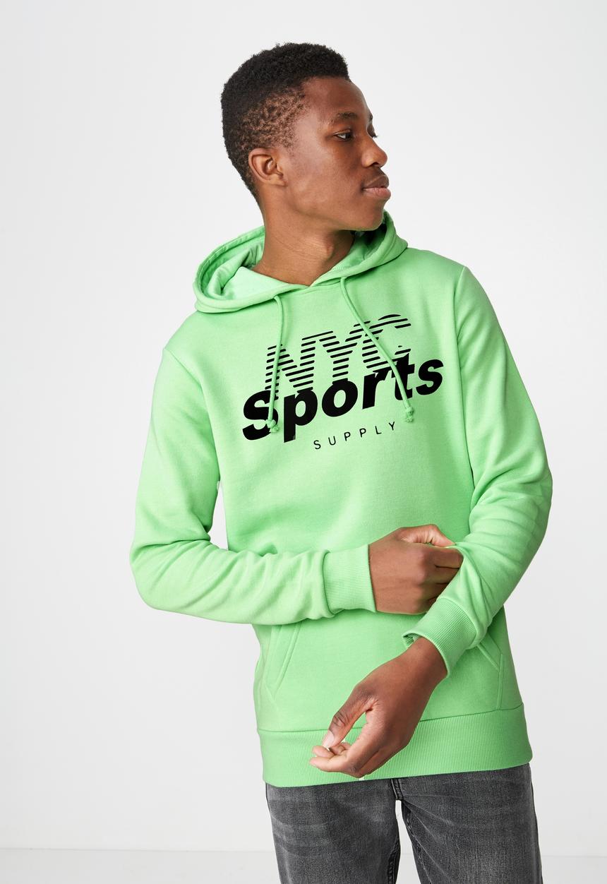 Cotton On - NYC sports supply fleece pullover  - green