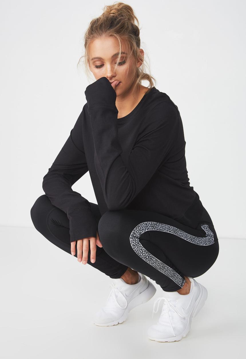 Cotton On - Cross back long sleeve top  - black