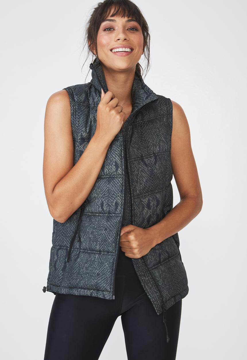 Cotton On - Jungle snake puffer vest  - grey