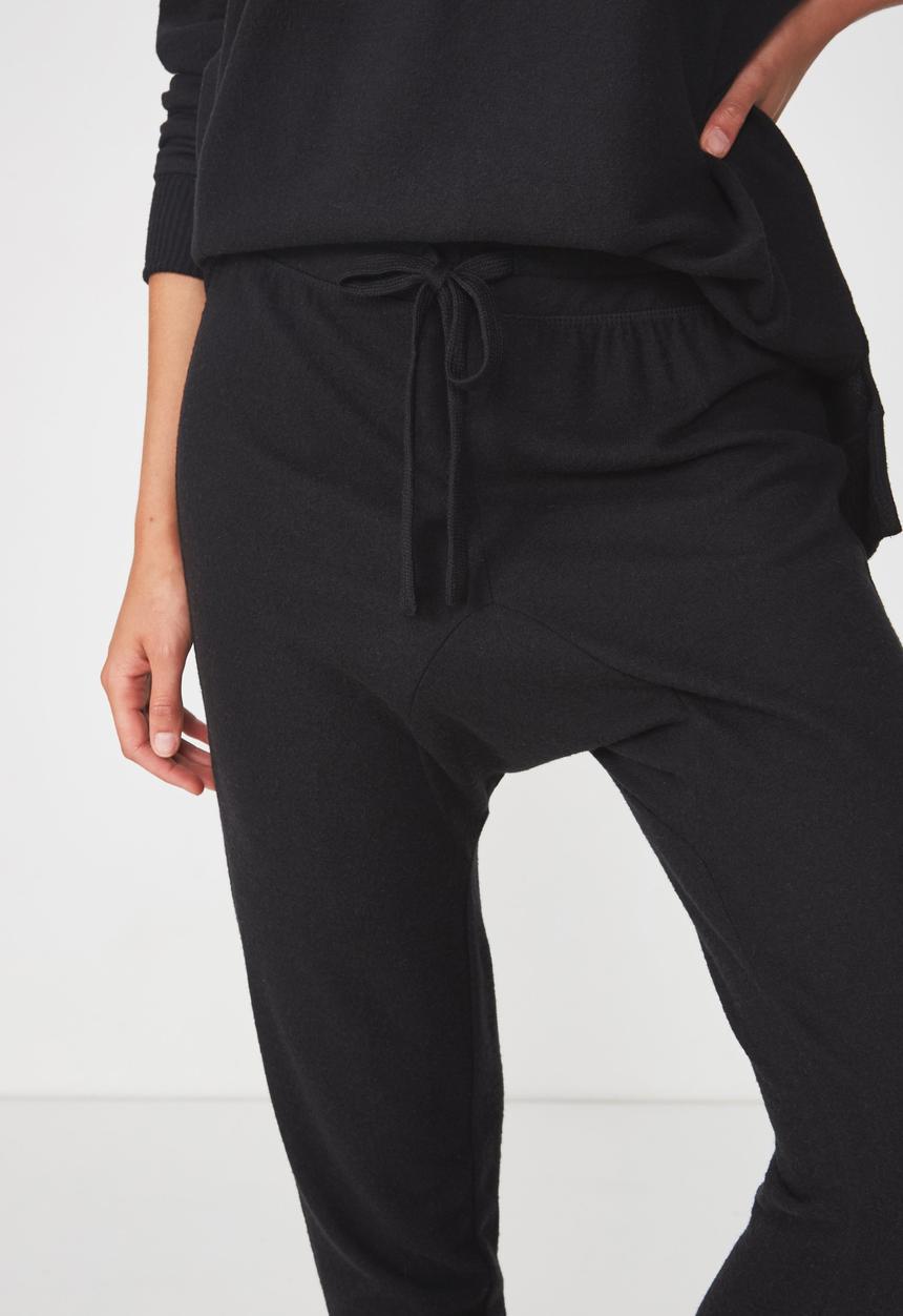 Cotton On - Supersoft drop crotch pant  - black