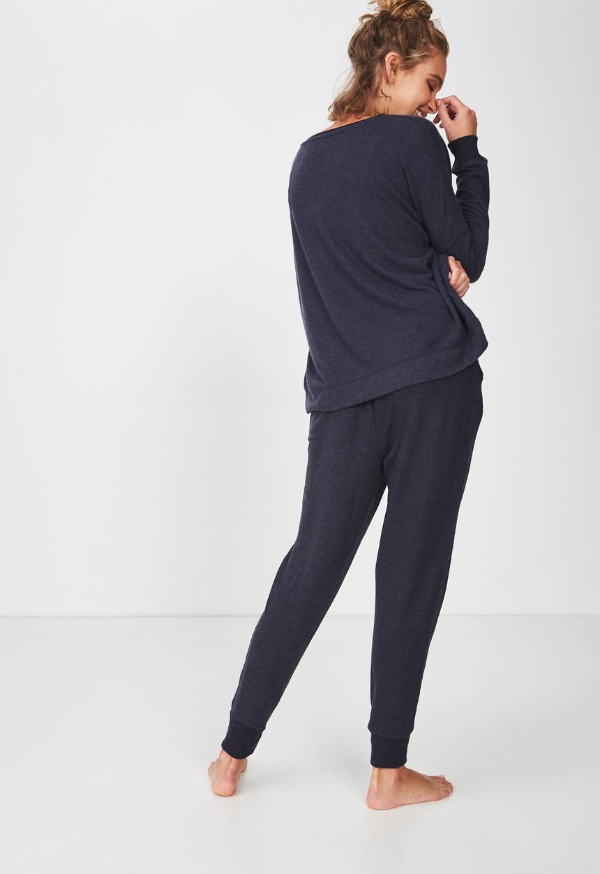Cotton On - Supersoft slim fit pant  - navy 