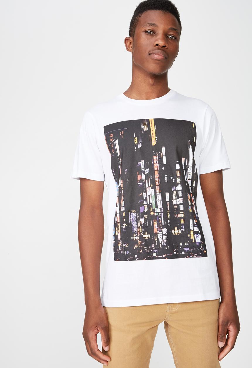 Cotton On - Tokyo Tbar photo T-shirt - white
