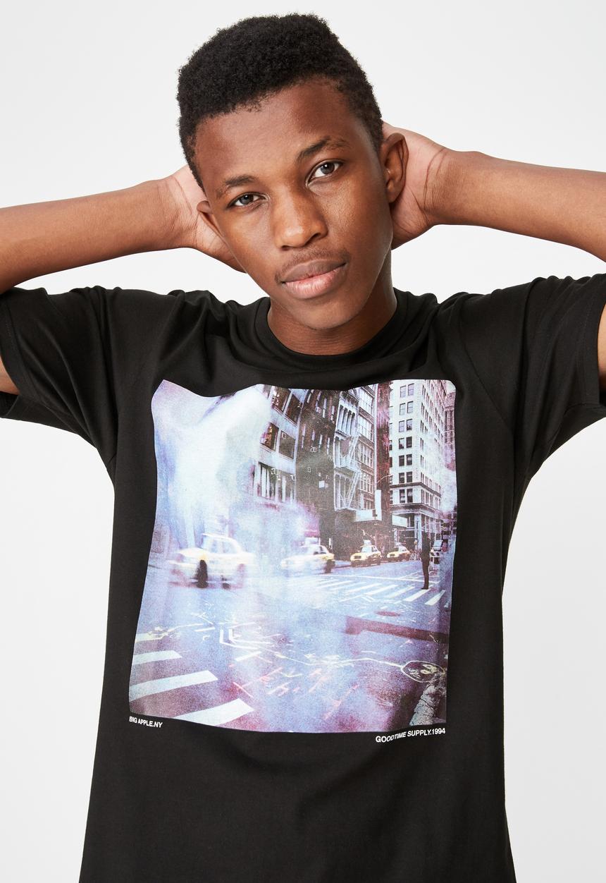 Cotton On - Cabs Tbar photo T-shirt - black