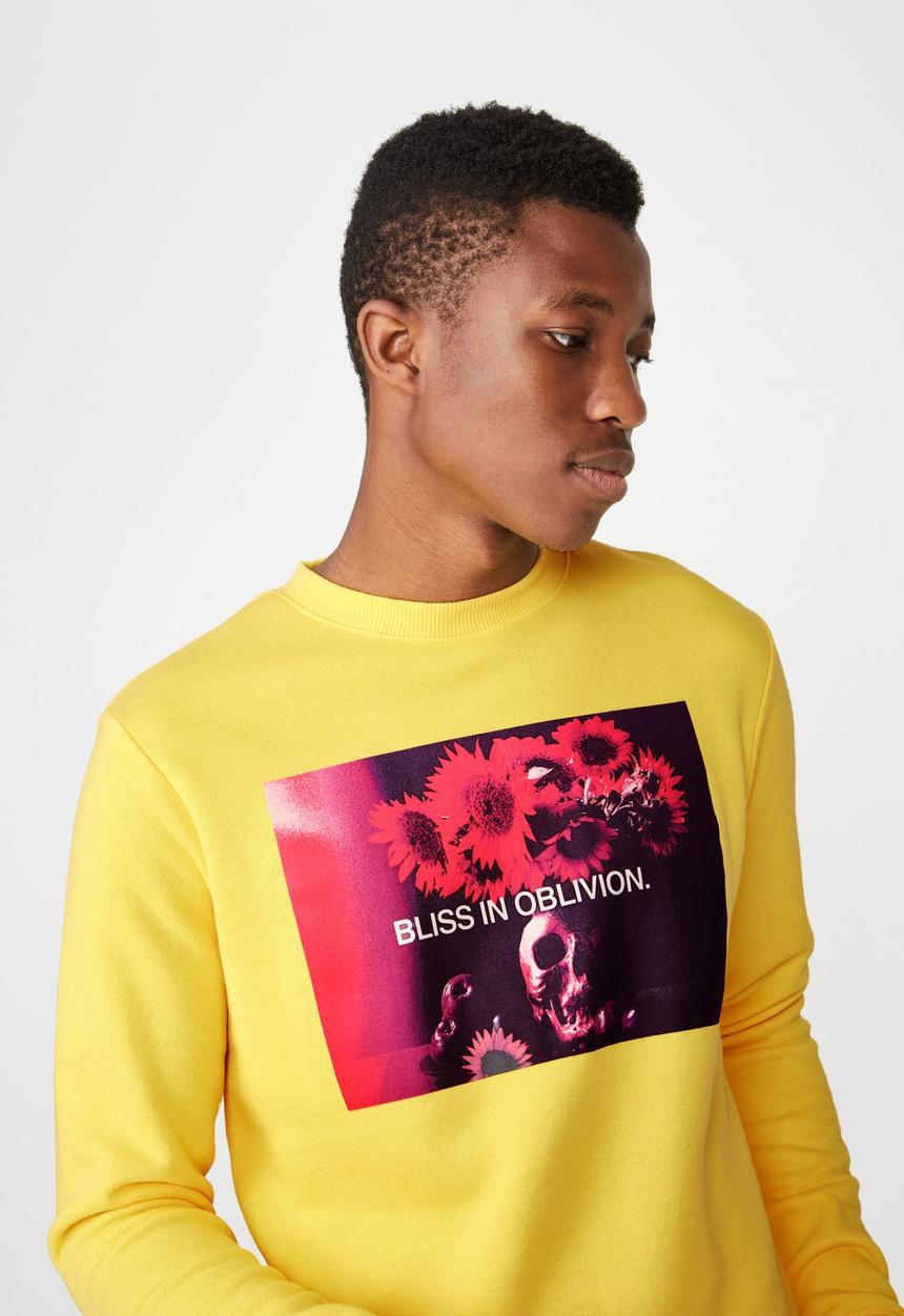 Cotton On - Bliss in oblivion crew fleece -  yellow