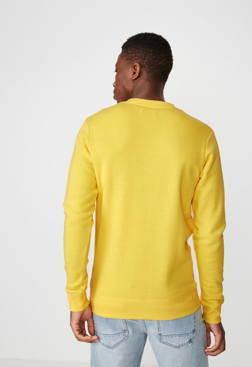 Cotton On - Bliss in oblivion crew fleece -  yellow