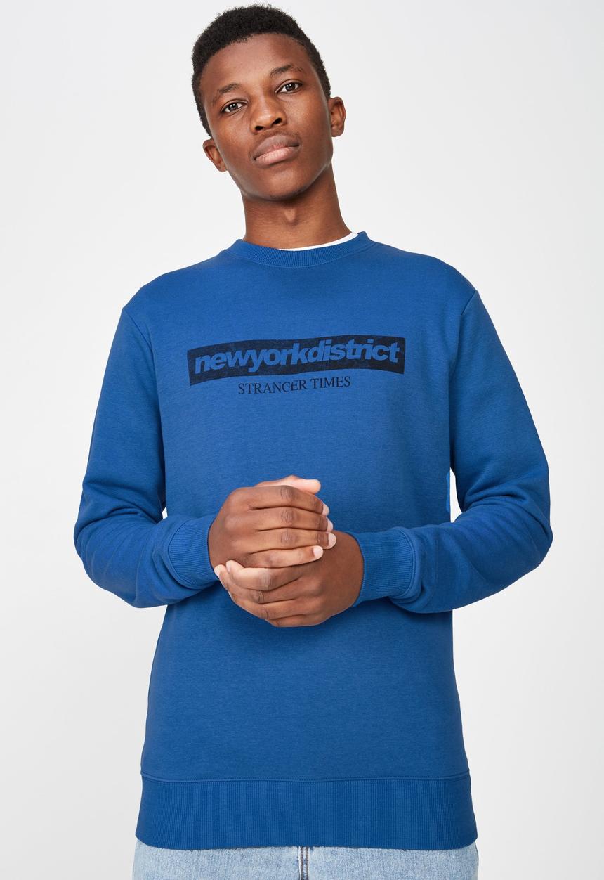 Cotton On - Ny district crew fleece - blue