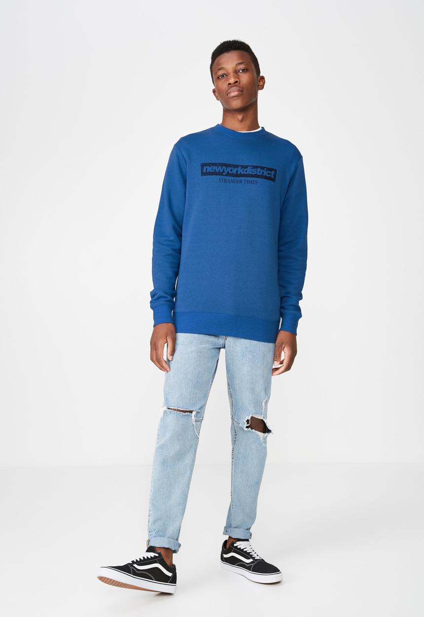 Cotton On - Ny district crew fleece - blue
