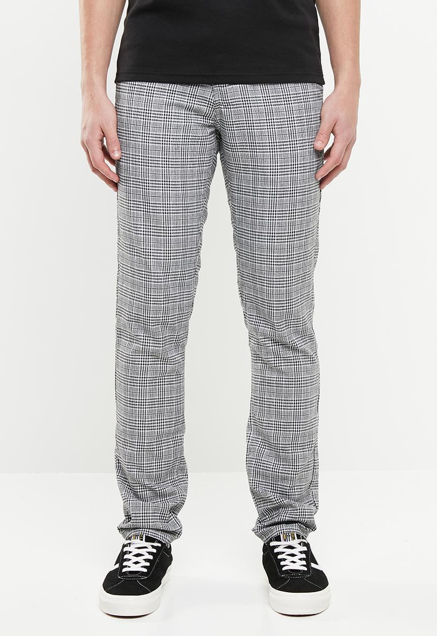 Superbalist - Slim fit check chino - black & grey