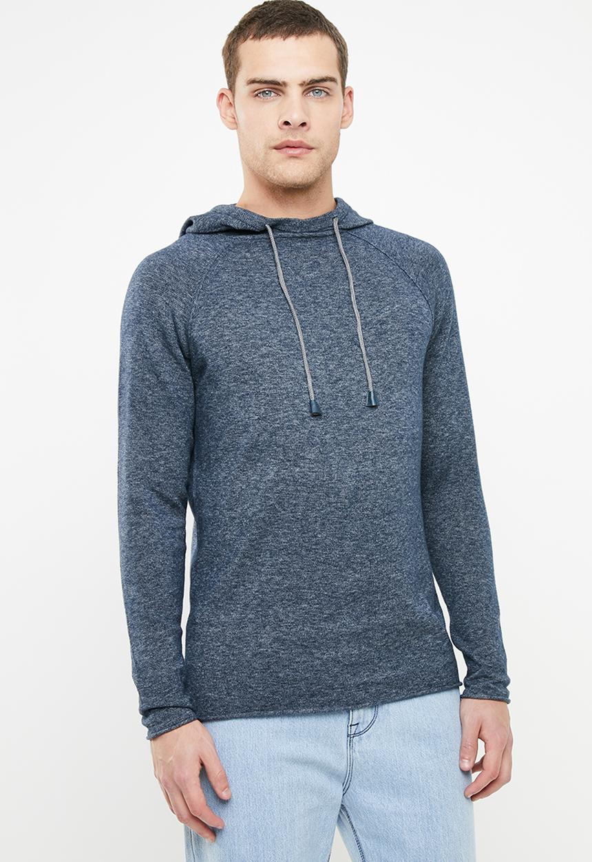 Only & Sons - Alexo 12 raglan hooded knit - blue