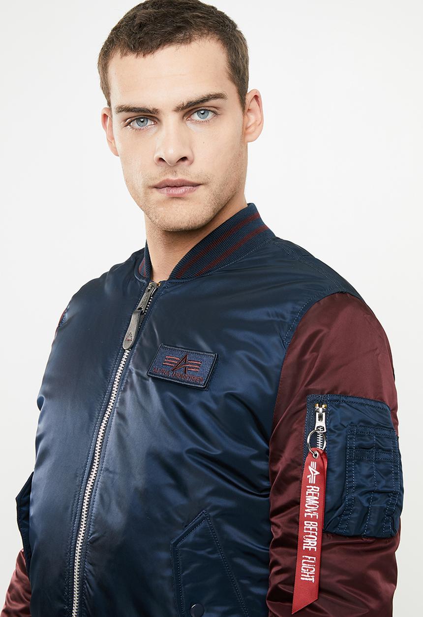 Alpha Industries - Ma-1 varsity reversable jacket - navy & burgundy