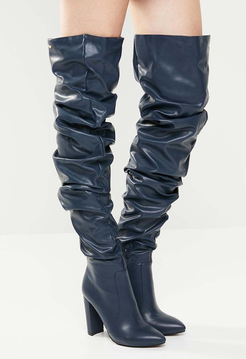Plum - Kelly over the knee boot - navy