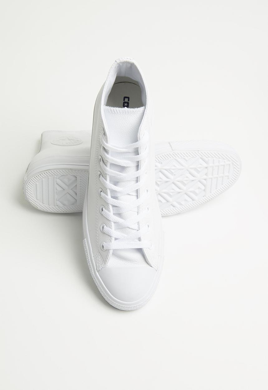 Converse - Chuck taylor all star leather - hi - white monochrome 