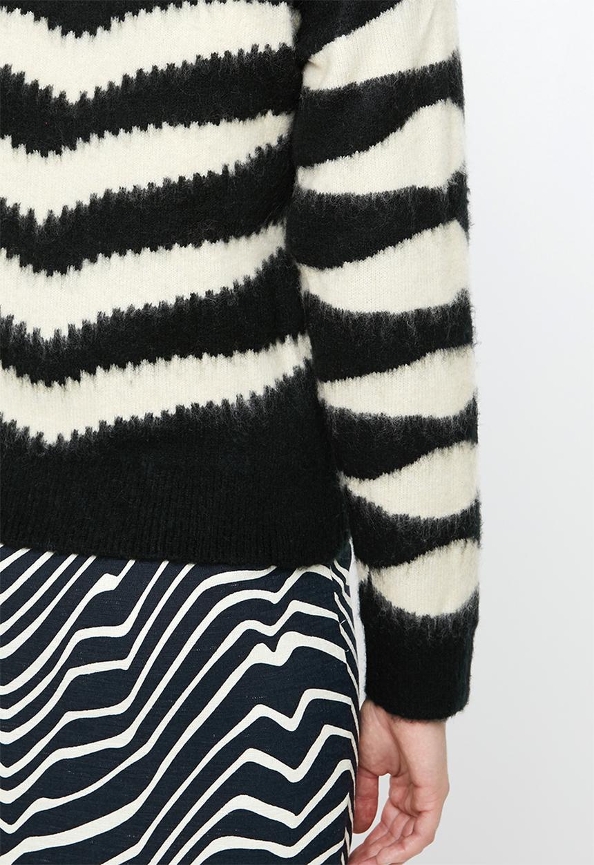 MANGO - Zebra textured knit - black