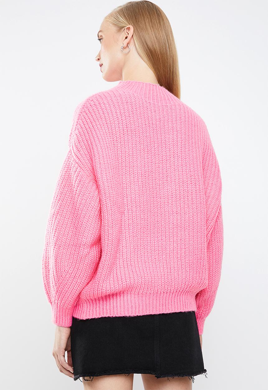 MANGO - Oversized chunky knit - pink
