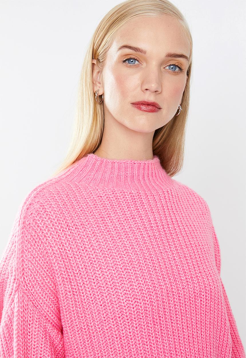 MANGO - Oversized chunky knit - pink