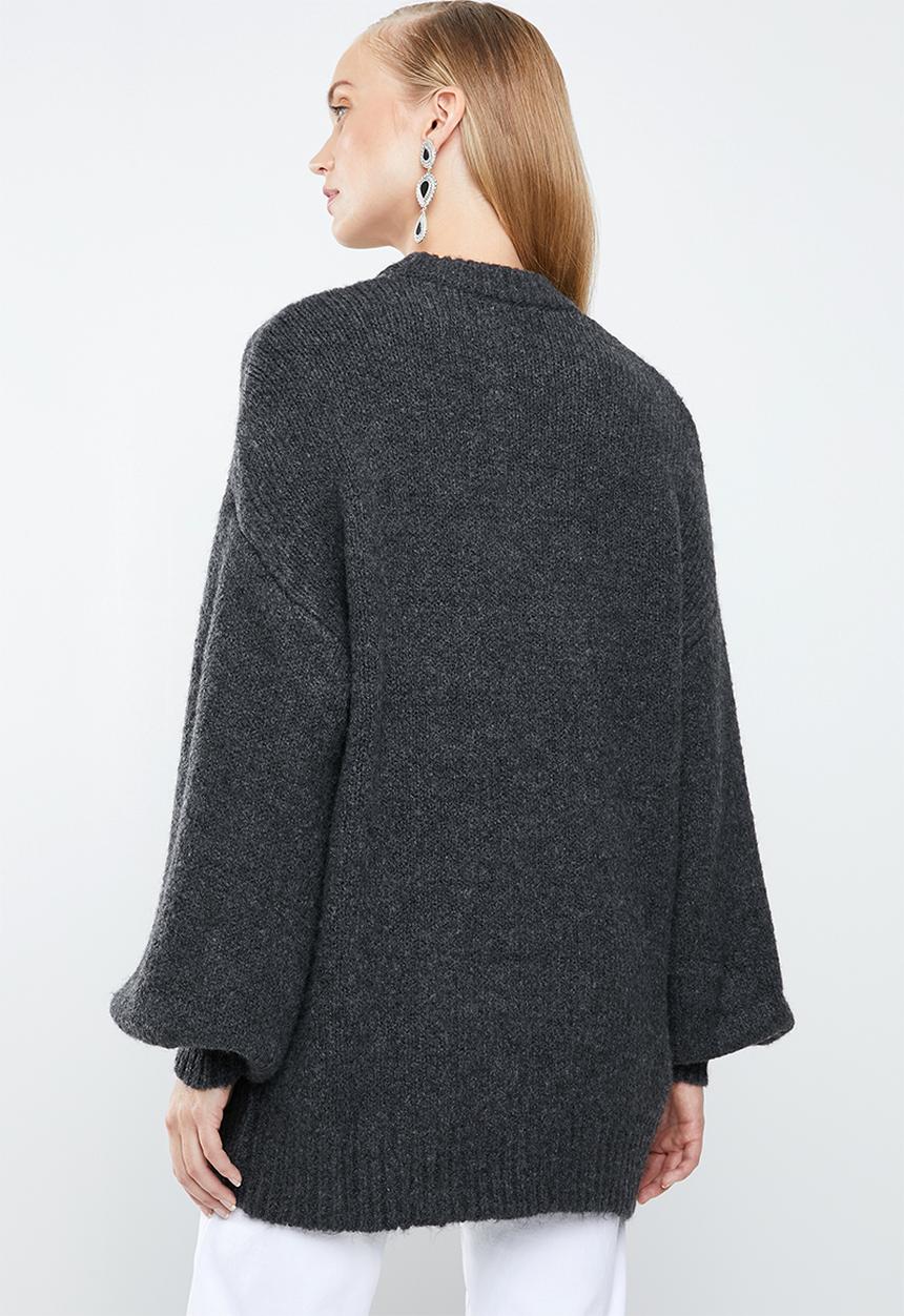 MANGO - Long line knit - grey