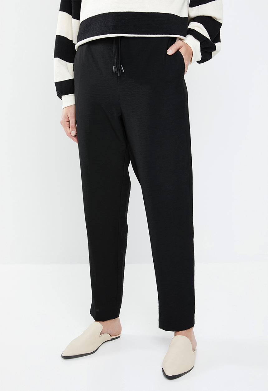 MANGO - Textured baggy trousers - black