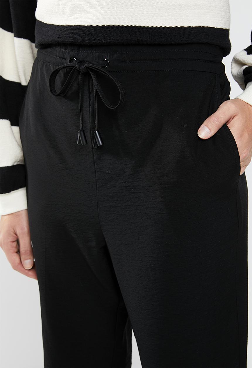 MANGO - Textured baggy trousers - black