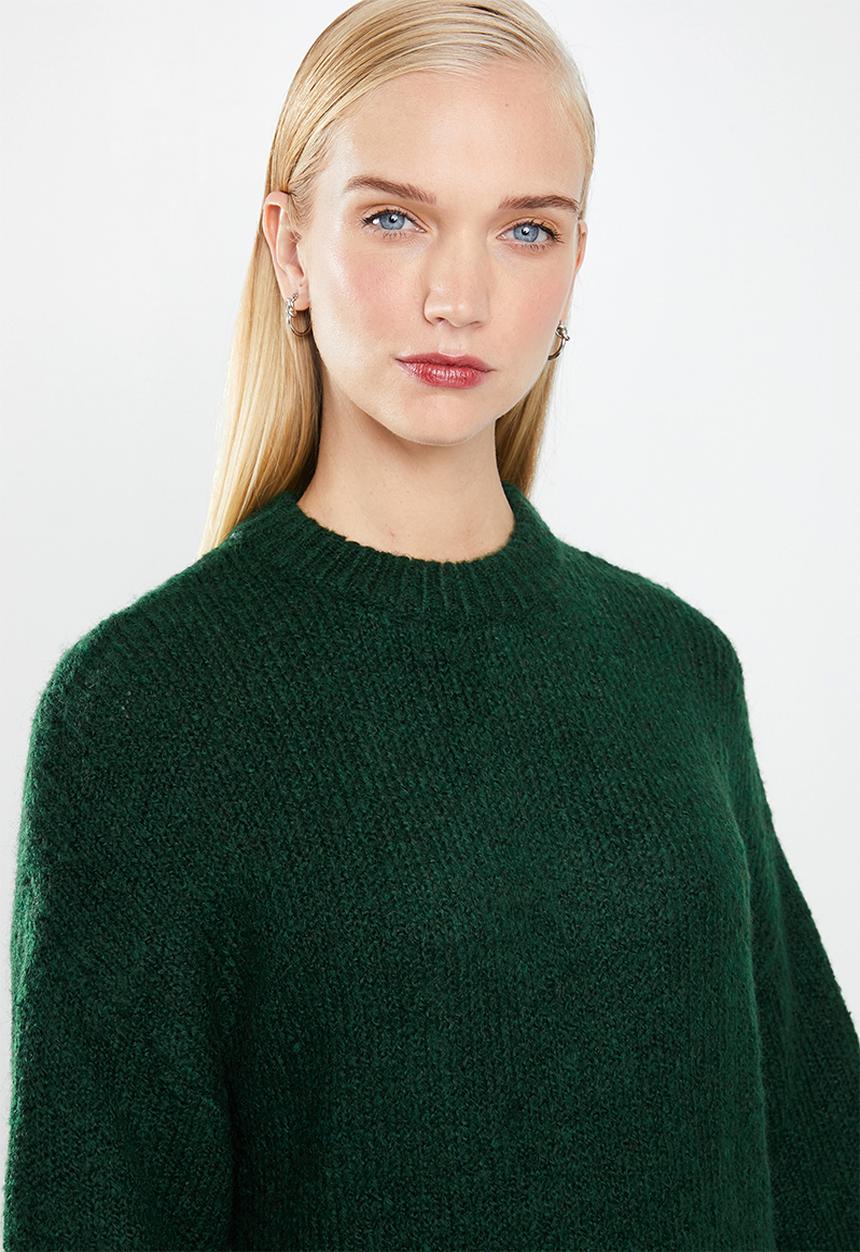 MANGO - Long line knit - green