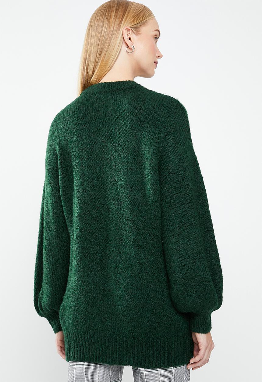 MANGO - Long line knit - green