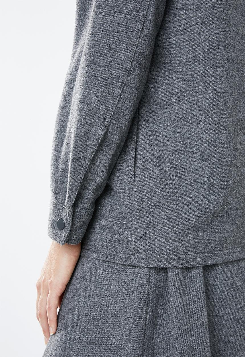 MANGO - Wool blend lightweight jacket - grey