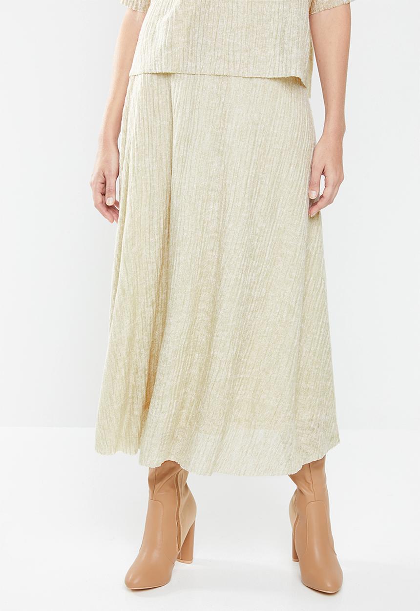MANGO - Midi textured skirt - cream