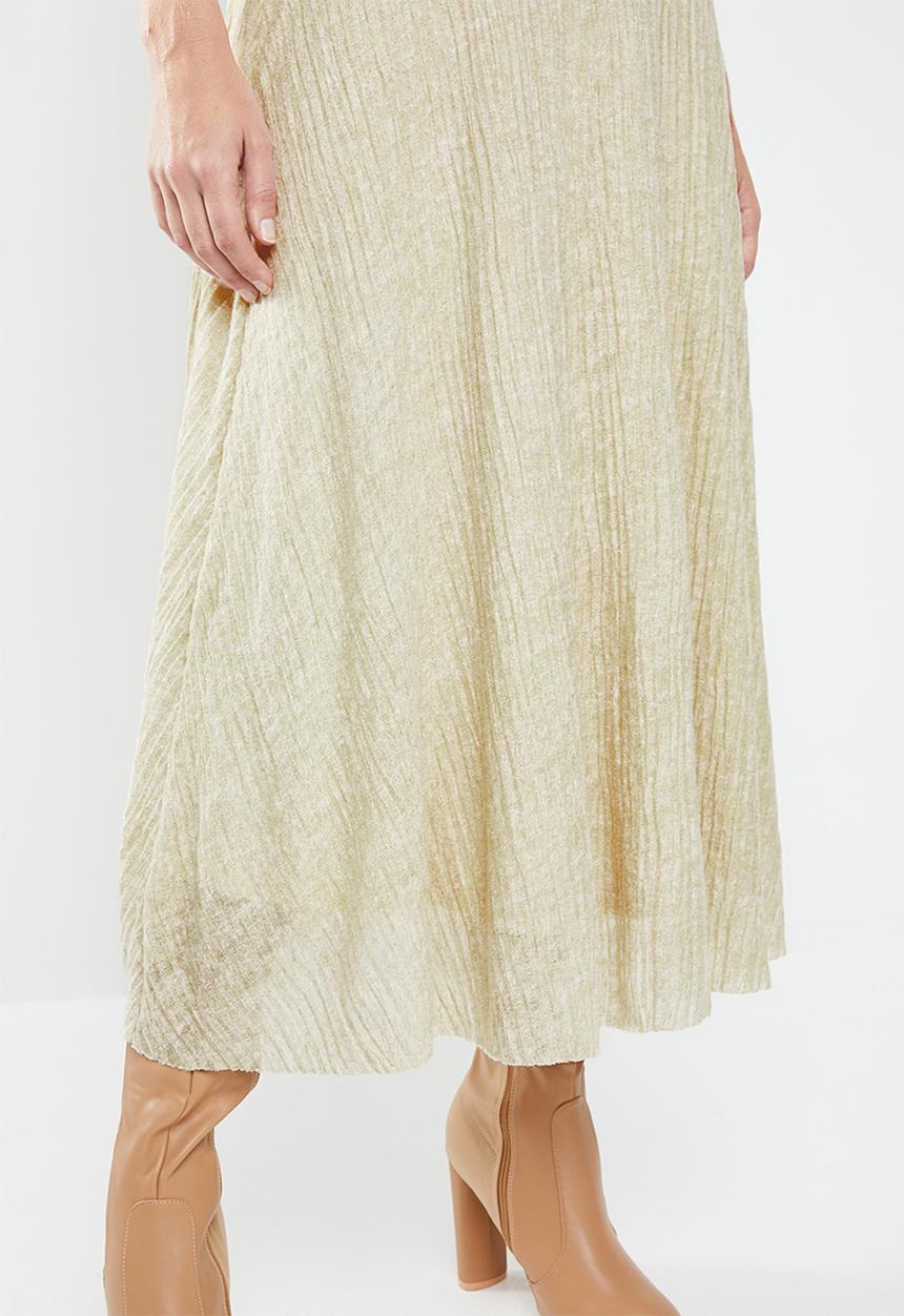 MANGO - Midi textured skirt - cream