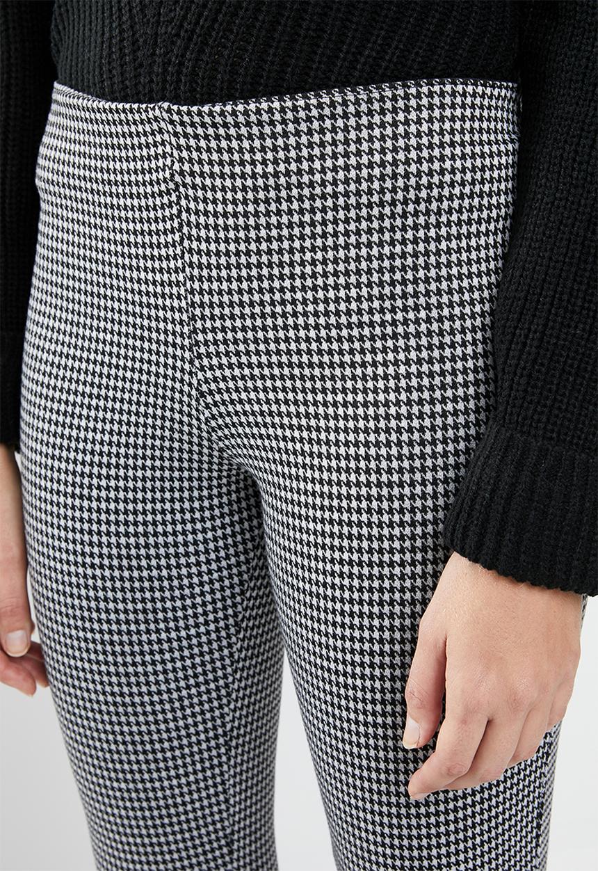 MANGO - Check leggings - black