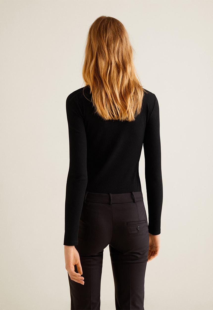 MANGO - Turtle neck T-shirt - black