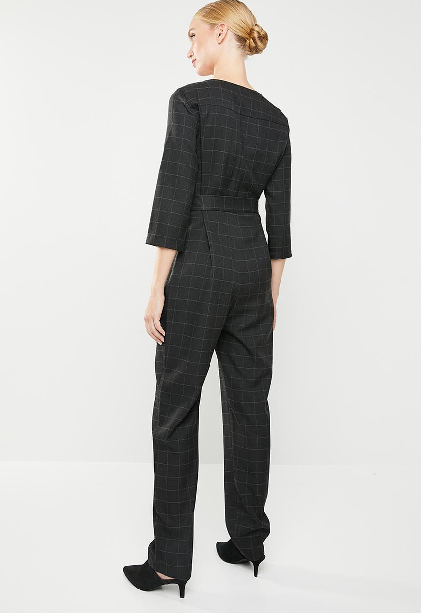 MANGO - Bow 3/4 sleeve jumpsuit - black