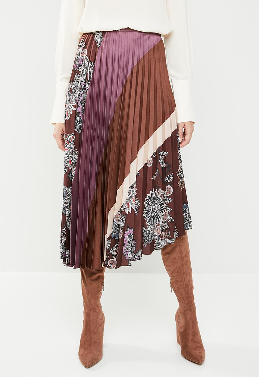 MANGO - Pleated printed skirt - multi