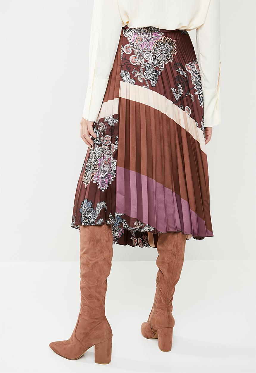 MANGO - Pleated printed skirt - multi