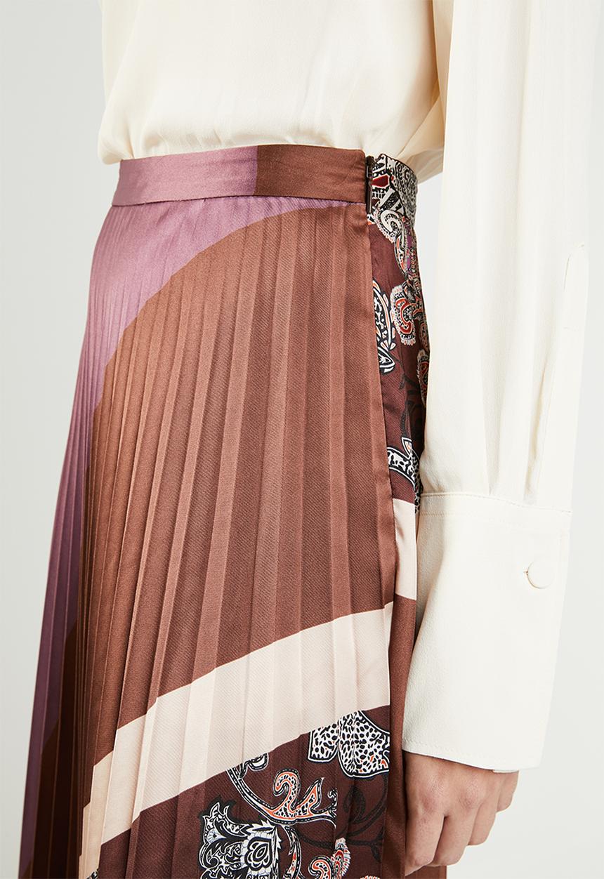 MANGO - Pleated printed skirt - multi