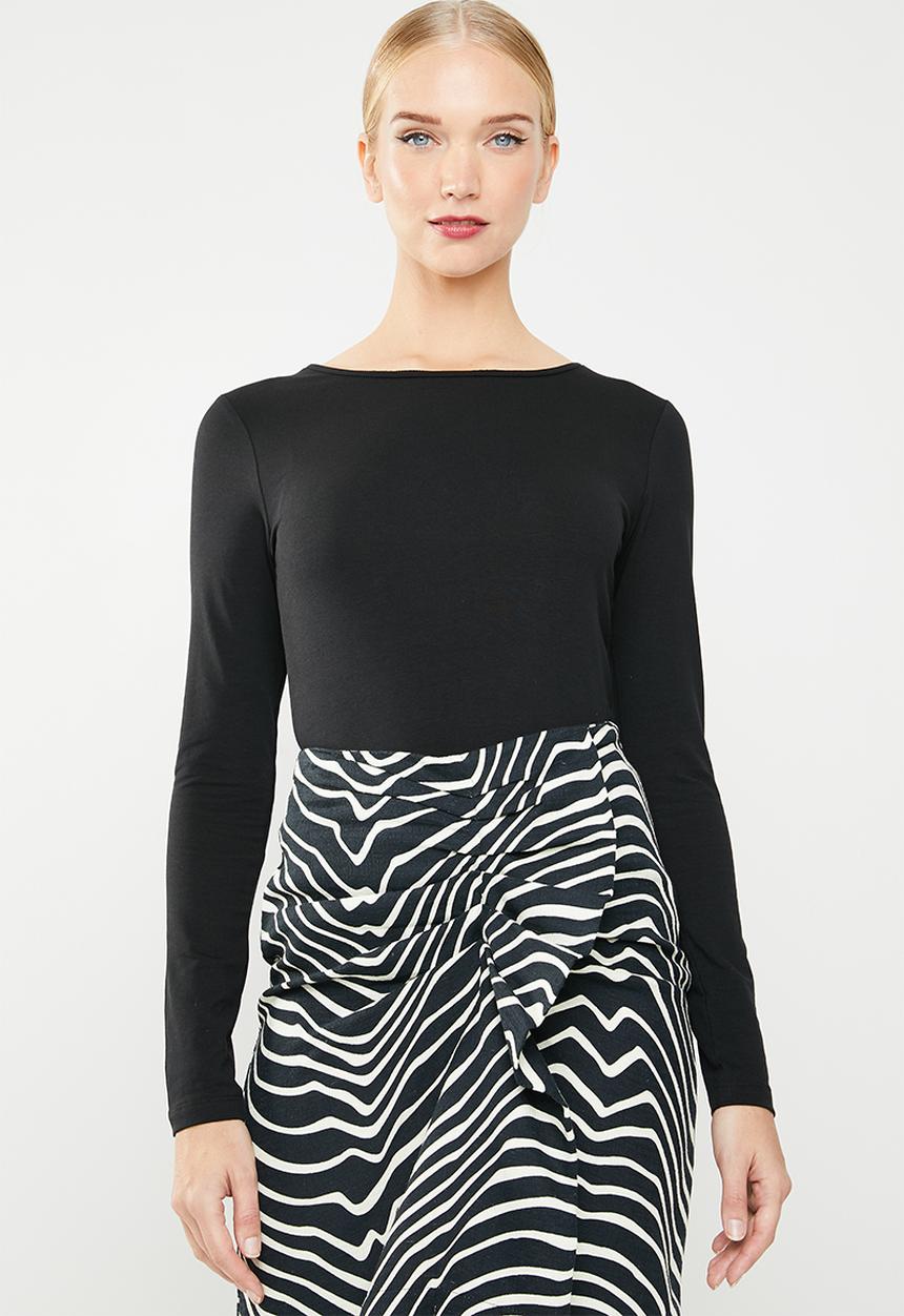 MANGO - Long sleeve T-shirt - black