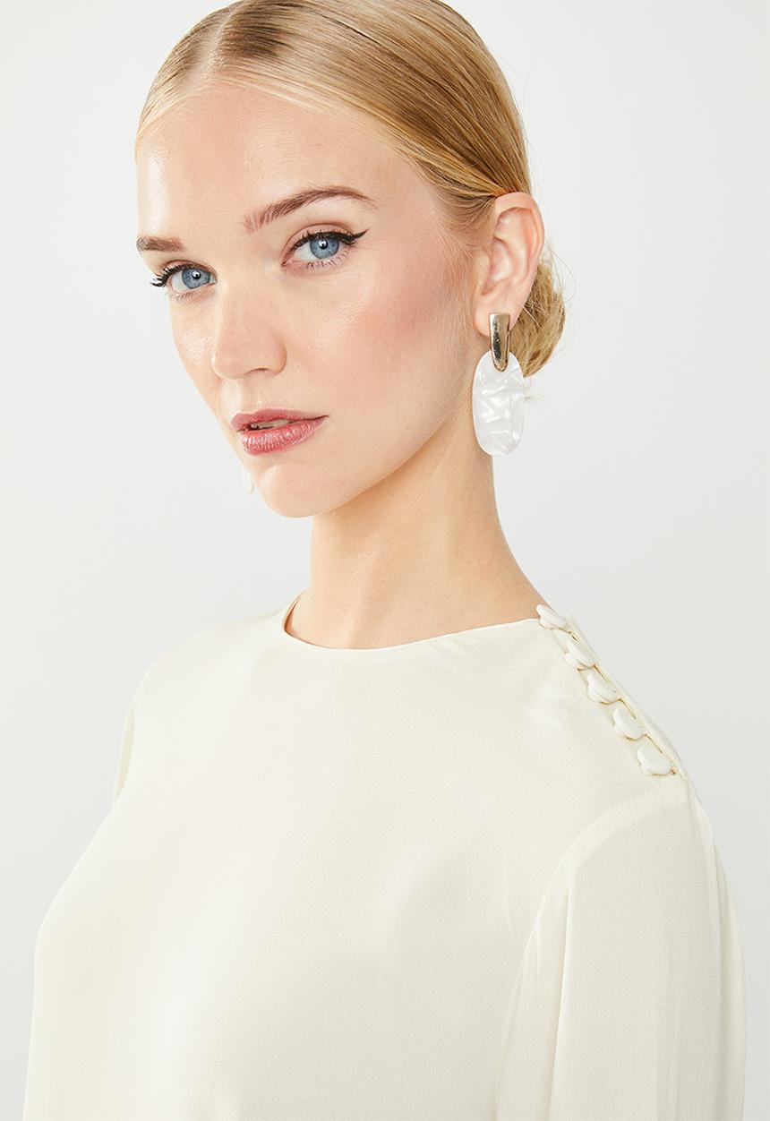 MANGO - Shoulder button blouse - neutral