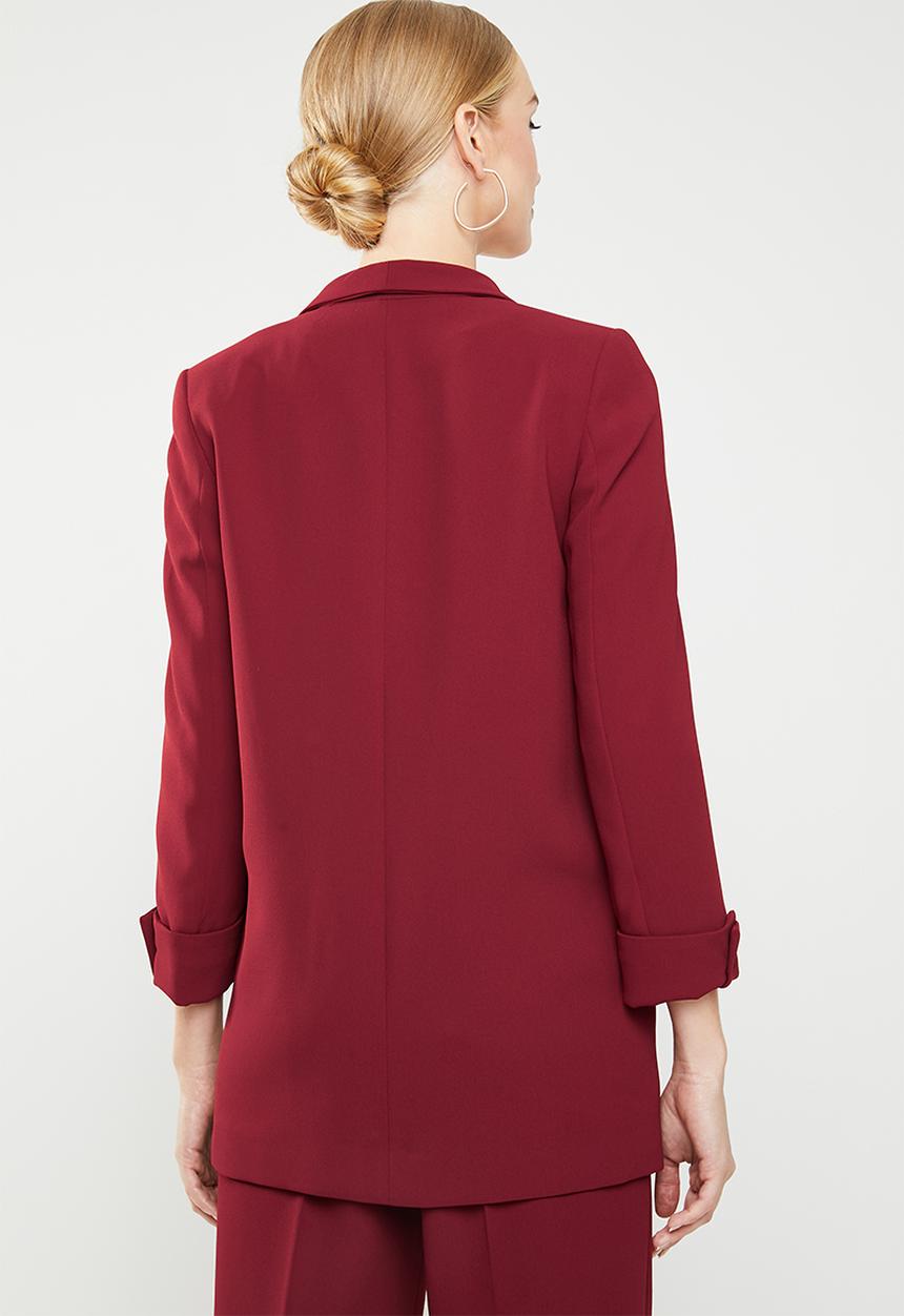 MANGO - Shawl collar blazer - burgundy