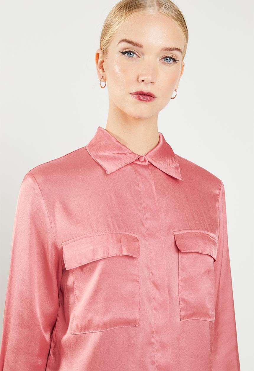 MANGO - Satin blouse - pink