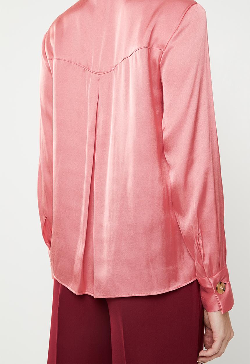 MANGO - Satin blouse - pink
