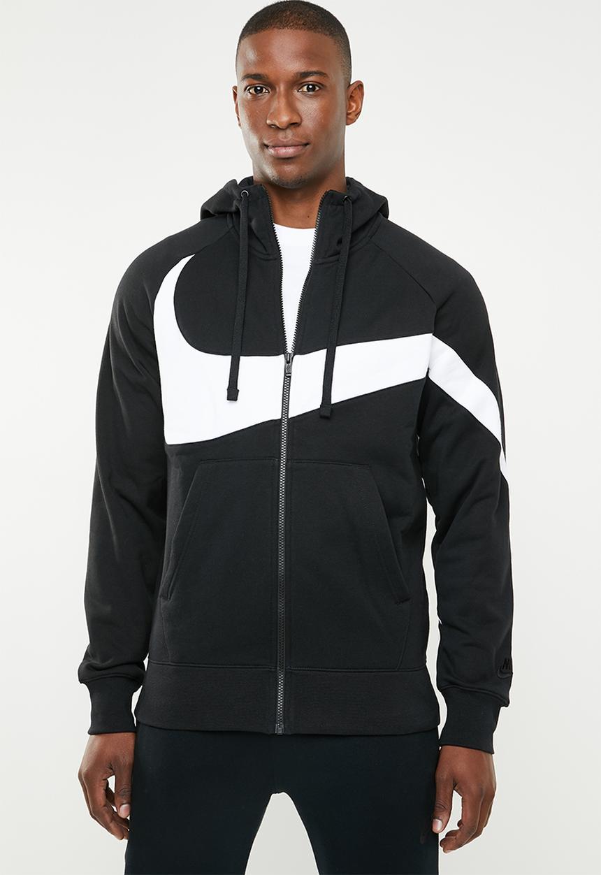 Nike - Nsw hbr full-zip hoodie - black & white