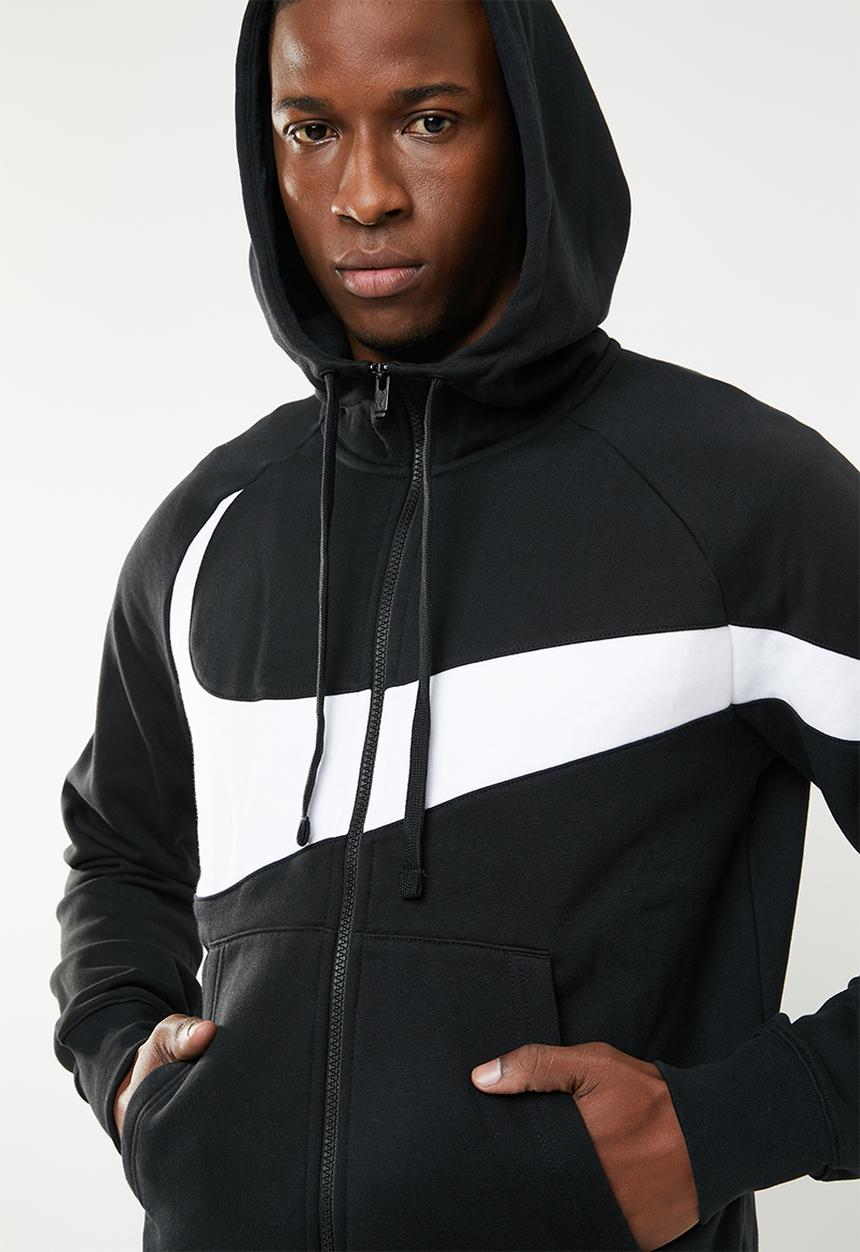 Nike - Nsw hbr full-zip hoodie - black & white